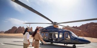 Helicopter tours showcase the extraordinarily rich geological heritage of AlUla