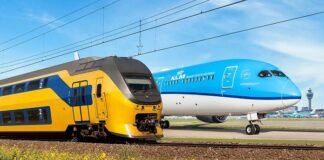 Train ticket to Amsterdam in combination with KLM air ticket