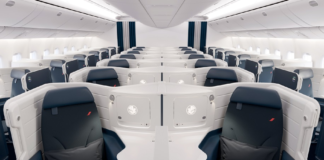 Air France unveils new business class seat with sliding door