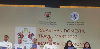 The Rajasthan Film Tourism Policy 2022 unveiled at the Rajasthan Domestic Travel Mart in Jaipur
