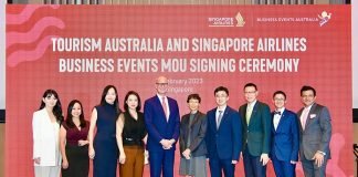 Tourism Australia and Singapore Airlines enter MoU to boost Business Events to Australia
