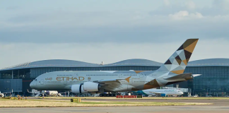 The superjumbo returns: Etihad Airways celebrates Airbus A380 inaugural flight from Abu Dhabi to London Heathrow